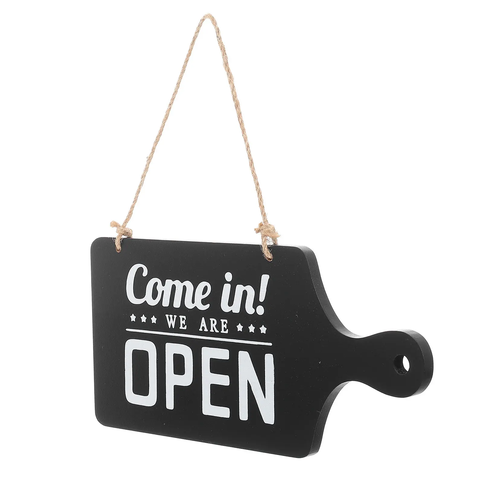 Double-Sided Decorative Door Sign Wear-Resistant Wooden Open Closed Pendant Simple Elegant Design for Retail Shop Cafe Office