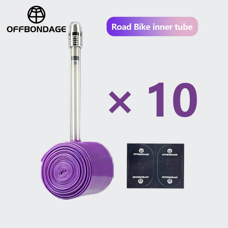 OFFBONDAGE 10 Stück ultraleichte 28 g Fahrradschläuche, 700 x 18–32 cm, TPU-Reifenschlauch für Rennräder, 45/65/85 mm Länge, französisches Ventil, Radfahren