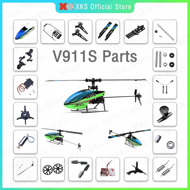 Wltoys XKS V911S RC Helicopter Accessories Servo Blade Head Canopy Receiver Board Tail Motor Rotor Gear Original Parts for V911S