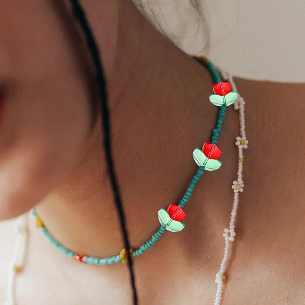 

120 шт. стеклянных бусин-тюльпанов для рукоделия, изготовления украшений, ожерелий, браслетов, подвесок-тюльпанов, разделителей для поделок