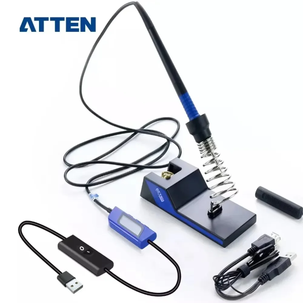 ATTEN USB Soldering Iron With Regulator GT2010 Temperature Adjustable LED Display Portable Tin Soldering Iron Tip Tool Set