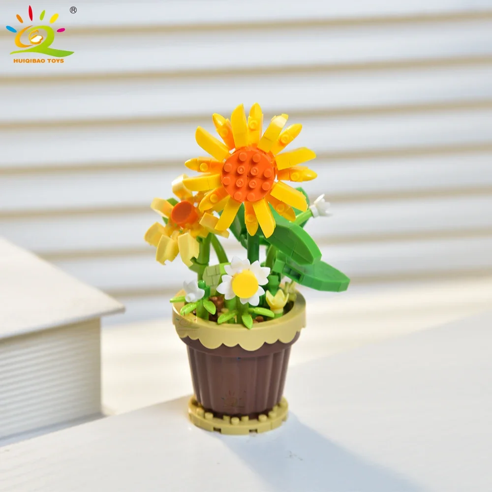 MOC Eternal Bouquet Micro Building Blocks Flower Model DIY Home Desk Plant Decoration Assemble Brick Toy For Children