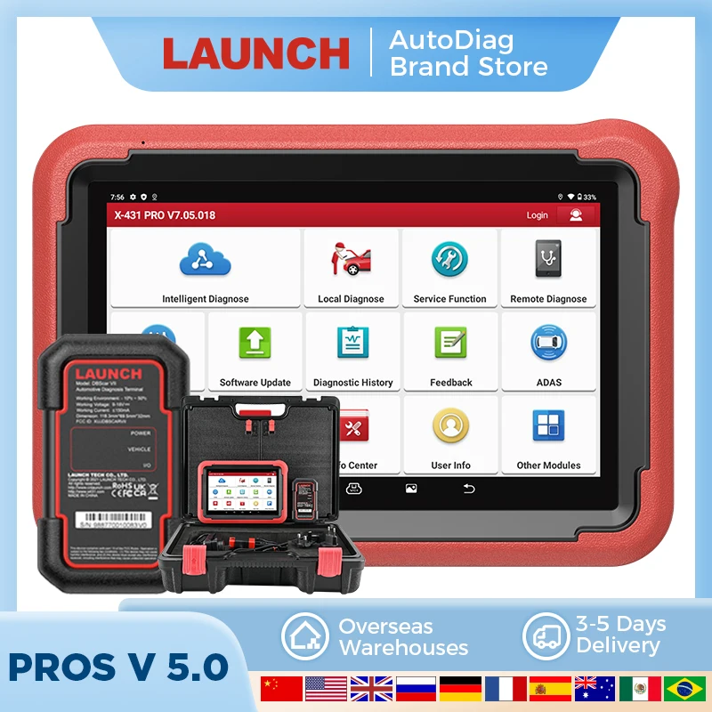 LAUNCH X431 PROS V 5.0 Diagnostic Tools OBD2 Car Scanner PRO V All System Diagnostic Automotive Tool ECU Coding 2024 New Version