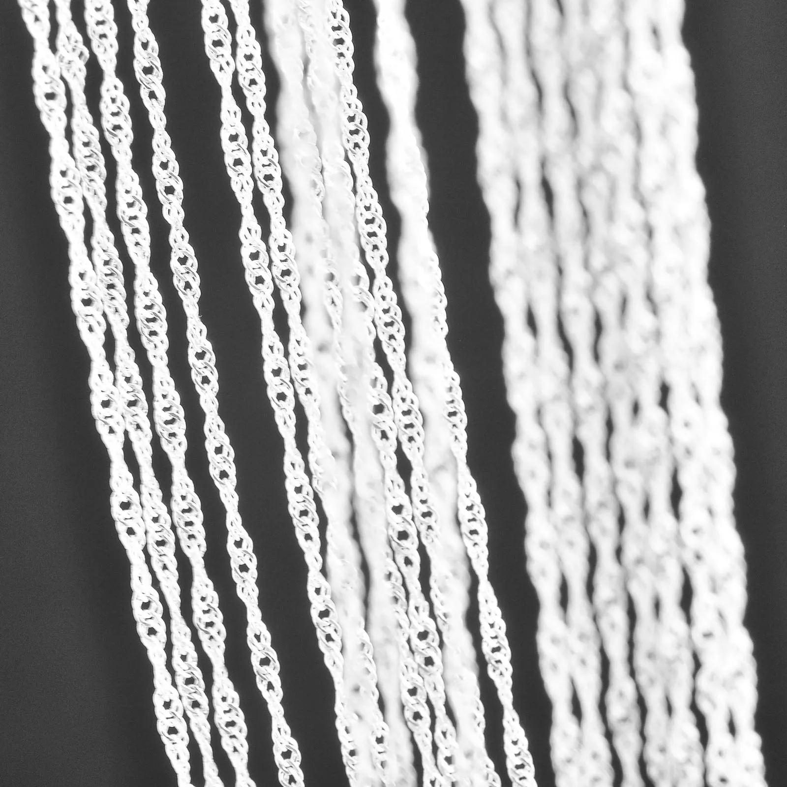 Promotion Wholesale Solid 925 Sterling Silver Beautiful Water Wave Necklace Singapore Chain With Lobster clasps 16\
