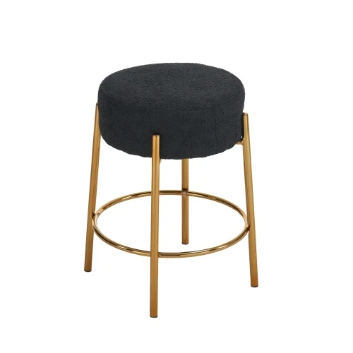 

Round Bar Stools, Set of 2 - Contemporary upholstered dining stools for coffee shops and bar stores