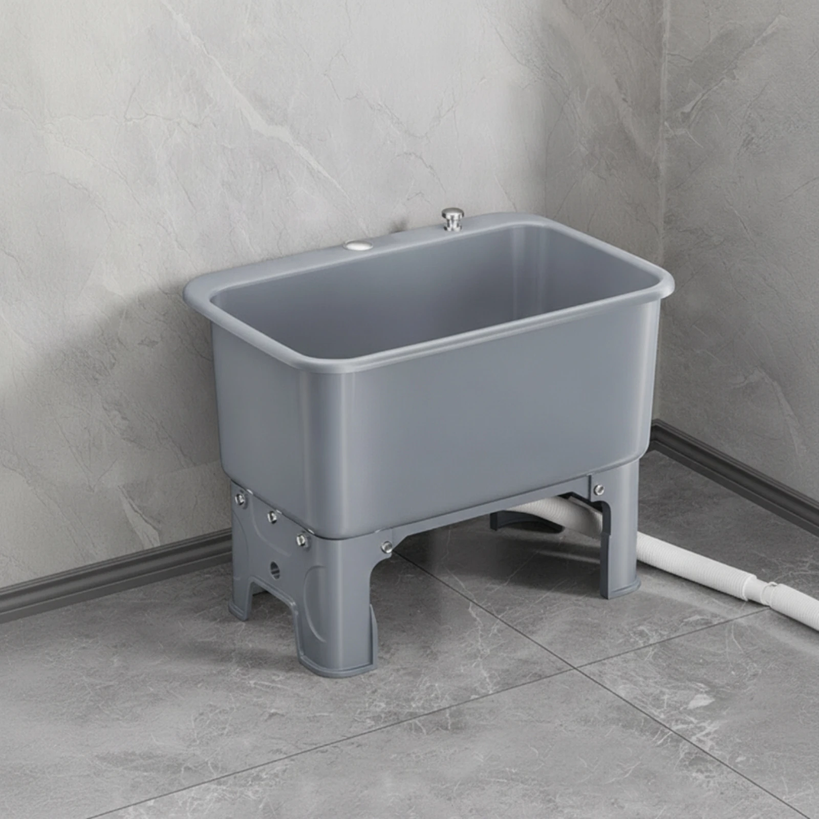 PP Plastic Mop Container with Single-Press Drain Spacious Rectangular Mop Container with Drain Hose Heavy Duty Multi-Purpose