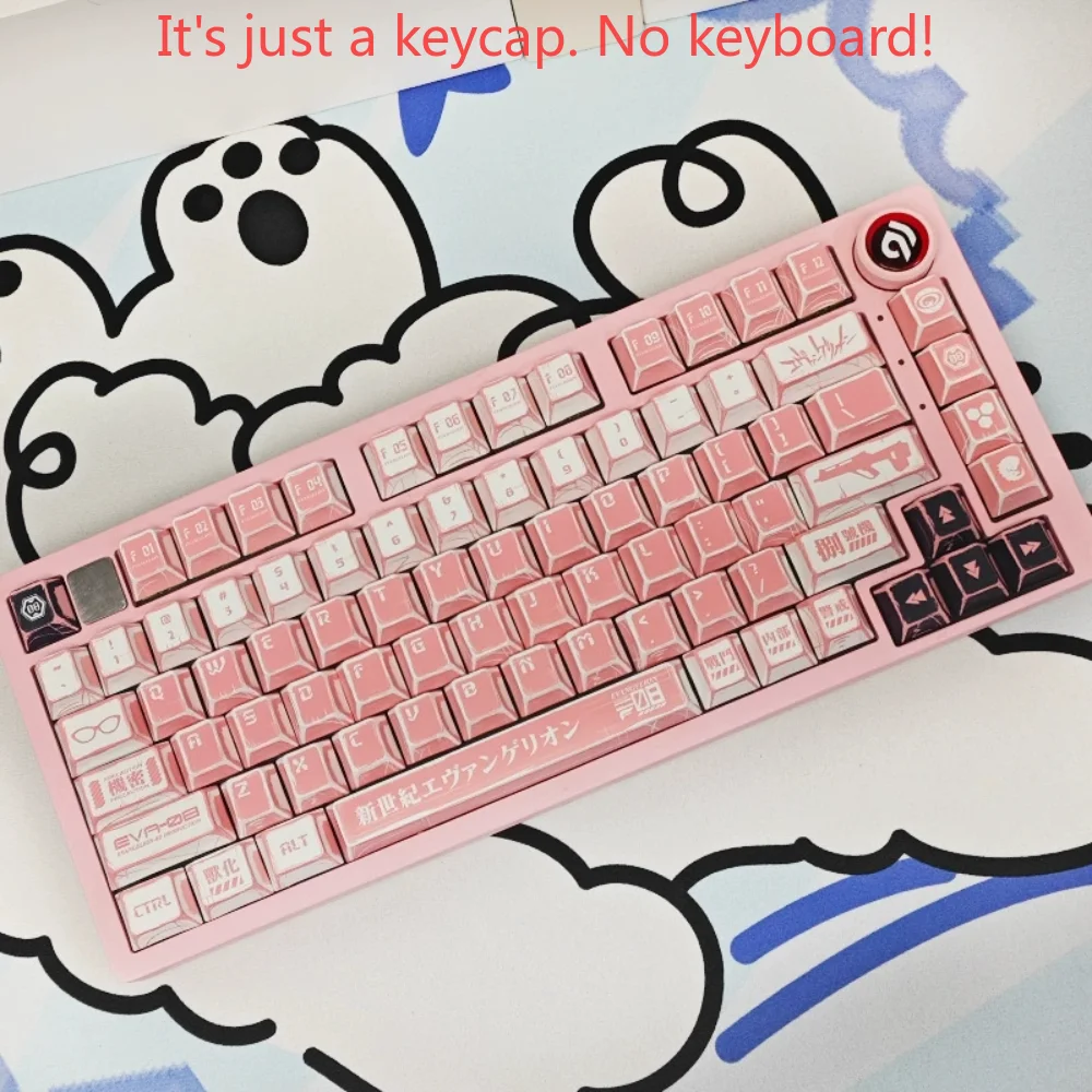 GEFENSI Manga Cherry Keycaps 137 Keys Personalized Keycaps Mixed Colors PBT 7U Spacebar For MX Wooting Gaming Mechanical Keyboar