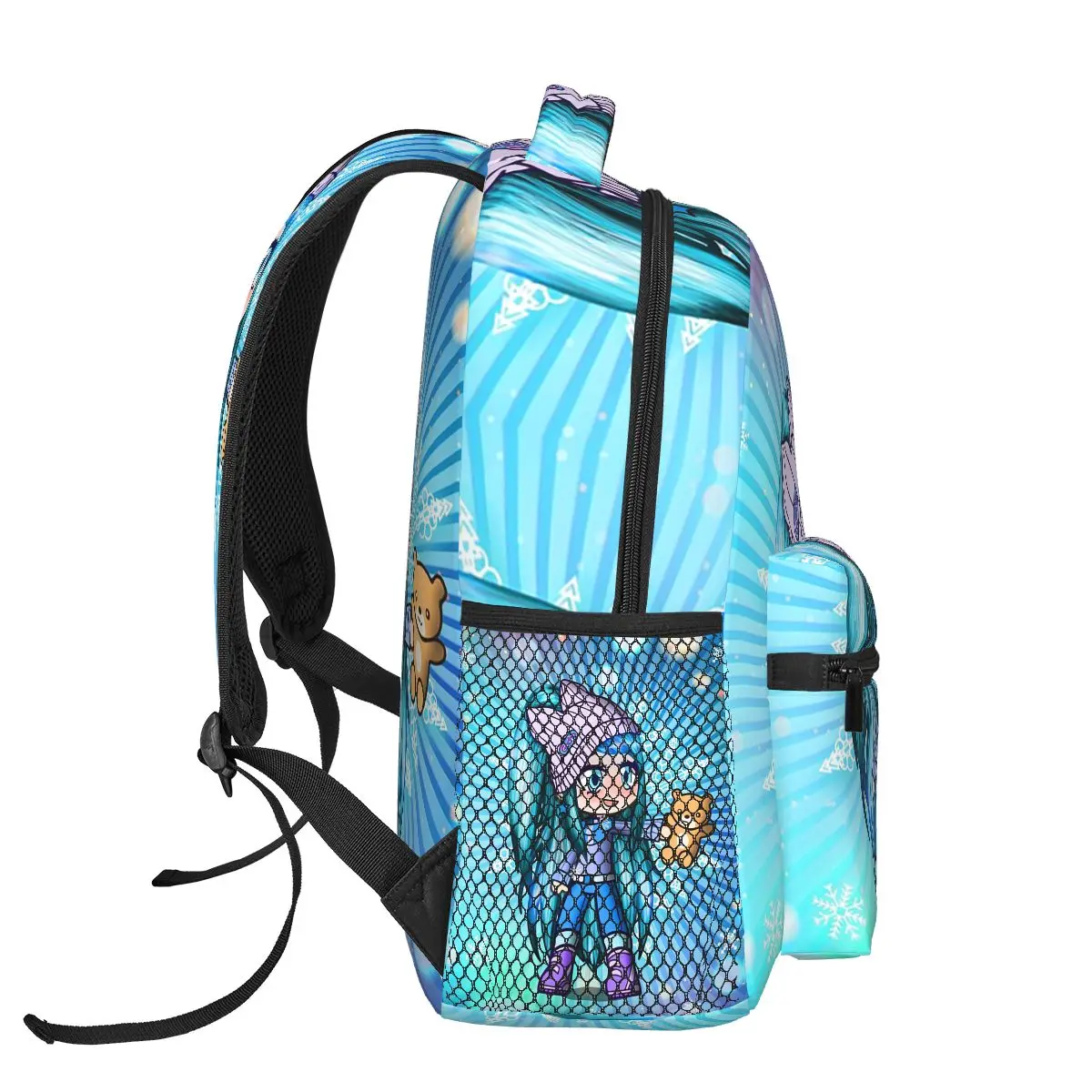 حقيبة ظهر شتوية من Gacha Life مع تيدي بير، حقيبة ظهر ذات سعة كبيرة للأولاد والبنات، حقيبة كتب مدرسية، حقائب كتف للرجال والنساء