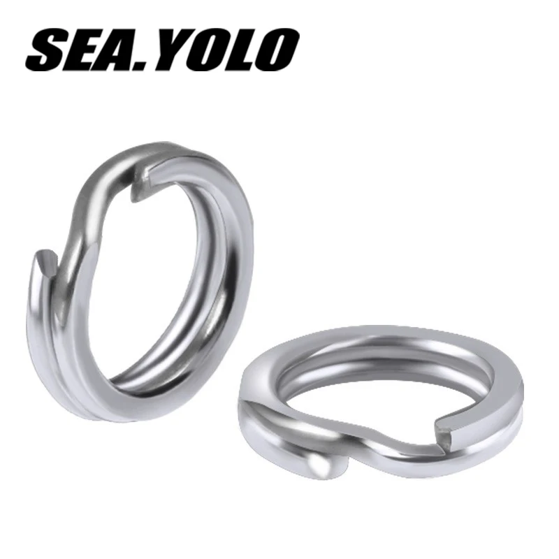 Sea. Yolo Double Circle Fishing Line Anti Damage Ring Stainless Steel Strength Pressure Flat Ring Fishing Accessories