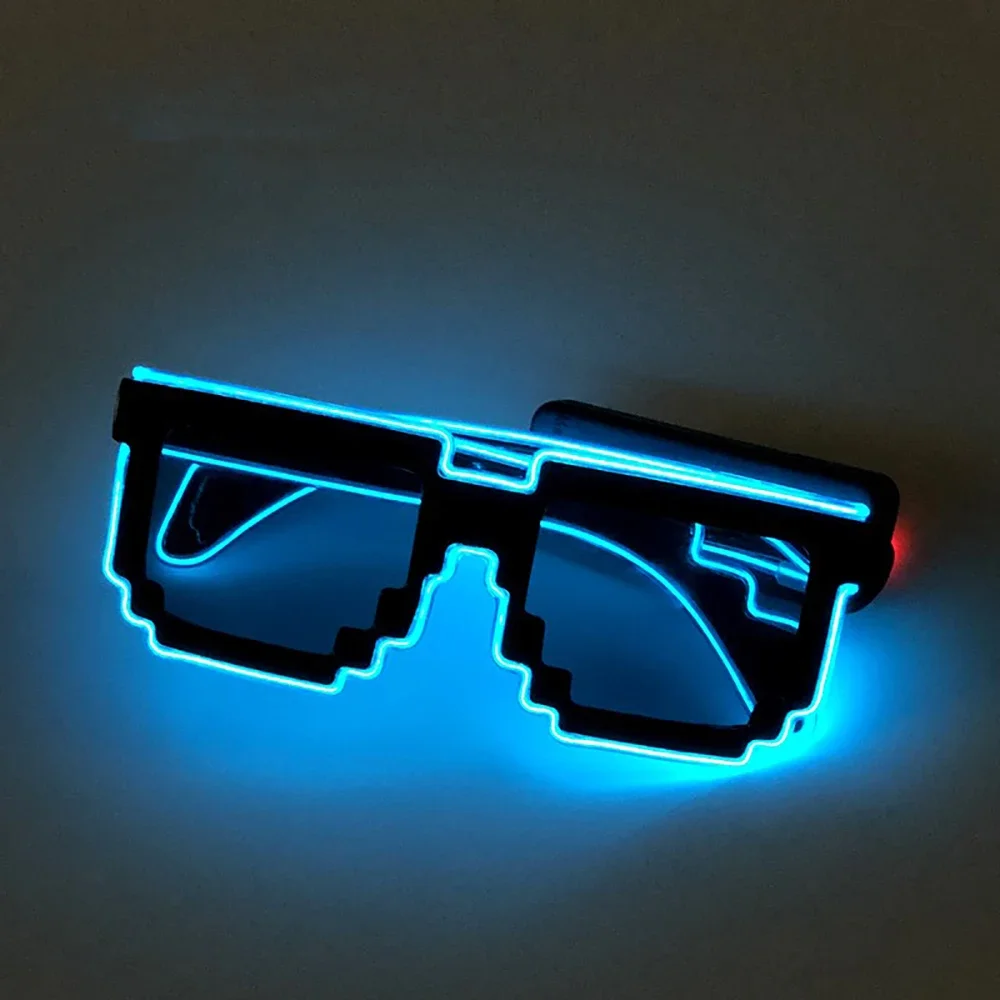 نظارات مضيئة لاسلكية، نظارات مضيئة LED تتوهج في الظلام للحفلات، DJ، الهالوين، عيد الميلاد