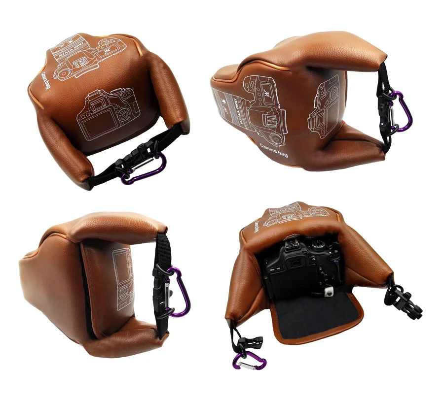 Водонепроницаемая водонепроницаемая сумка для хранения объектива камеры из ПУ/ткани для Canon Nikon Sony Pentax Fujifilm DSLR Camera @