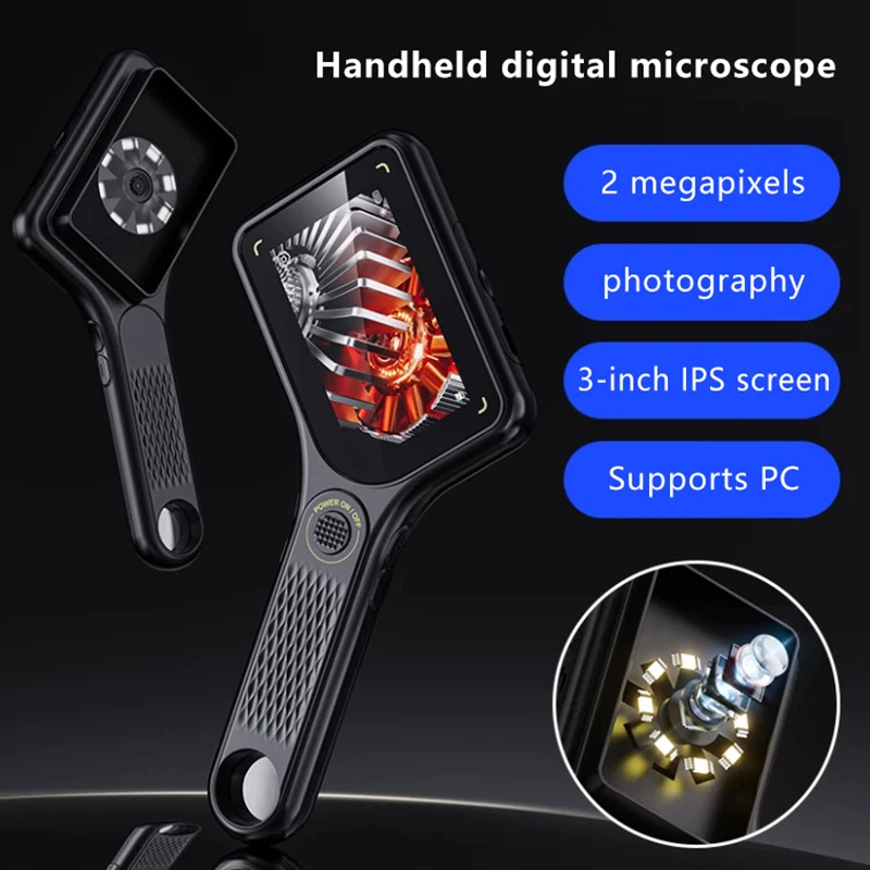 

Compact Auto-Focus Microscope with 500x Magnification, 2MP, 3.0 Inch IPS Display for Jewelry and Coins