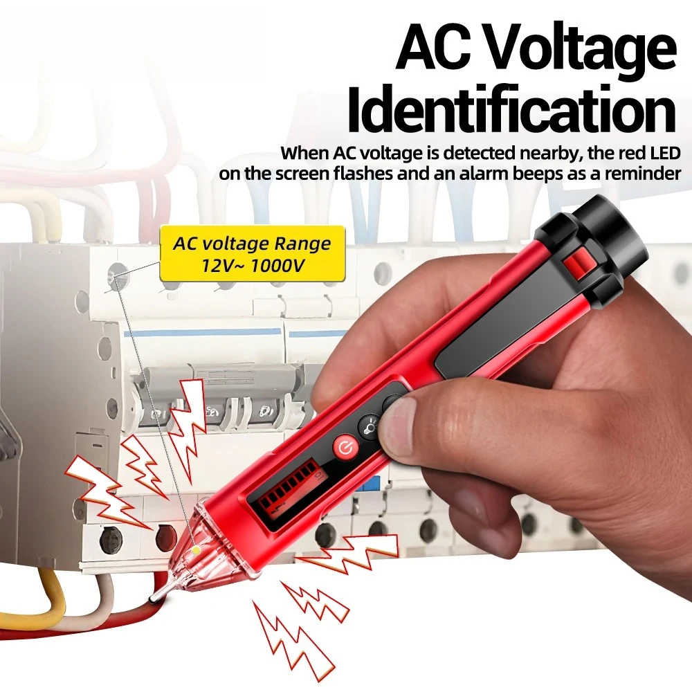

Цифровой детектор напряжения, тестер, ручка VC1010, бесконтактное напряжение 12-1000 В переменного тока, датчик нулевой пожарной линии, тестовый карандаш, инструменты