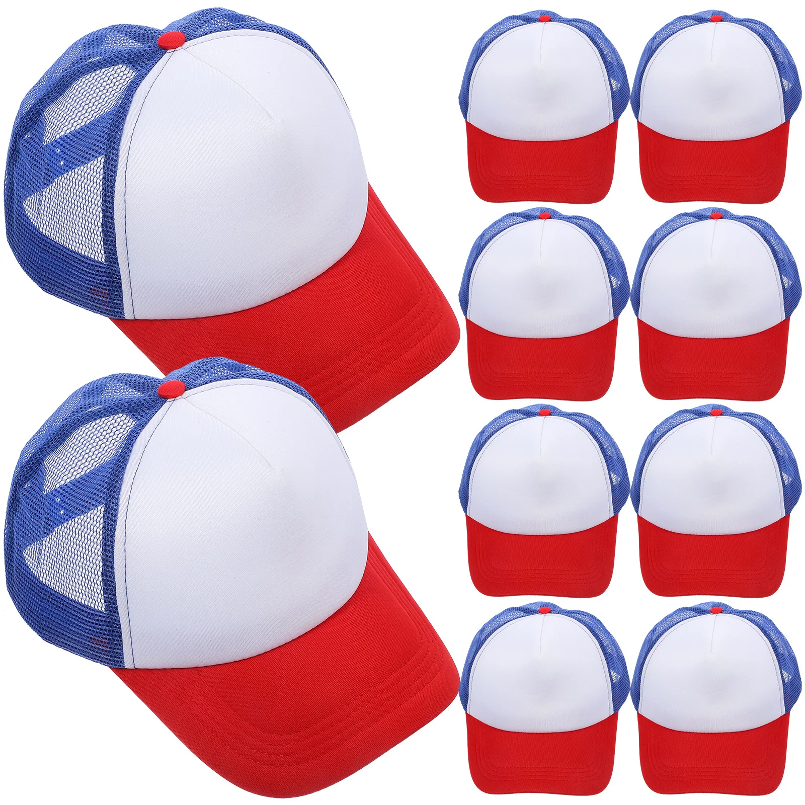 

10pcs Blank Mesh Baseball Caps Sublimation Diy Heat Transfer Hats Lightweight Outdoor Hat For Men Women Fishing Camping Picnic