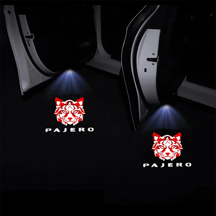 

Car Door LED HD Welcome Courtesy Shadow Projector Lamp Logo Light For Pajero red