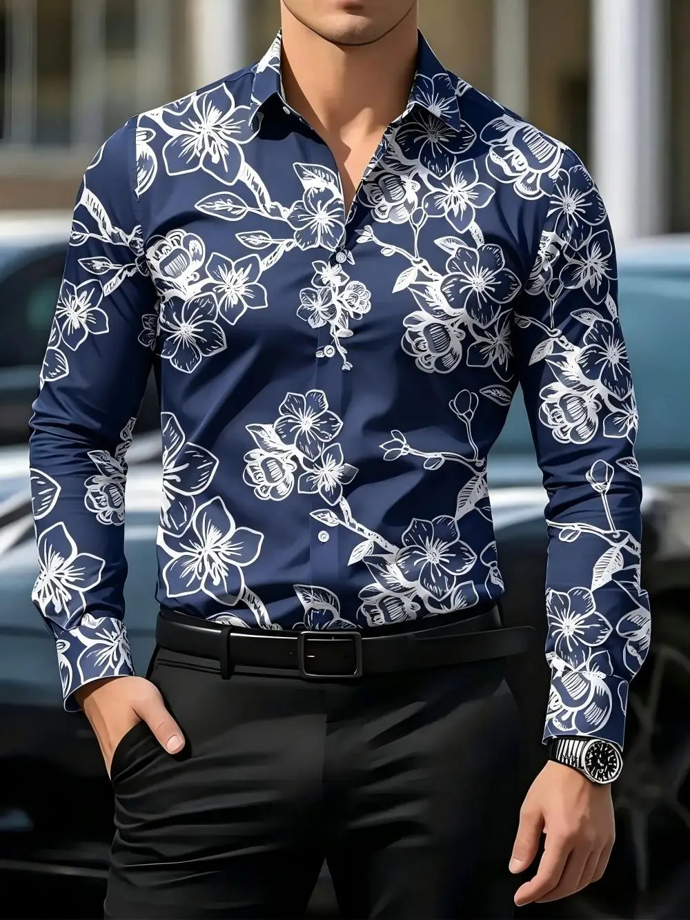 2026 men's shirt, fashm fit, long sleeved, multi-functional