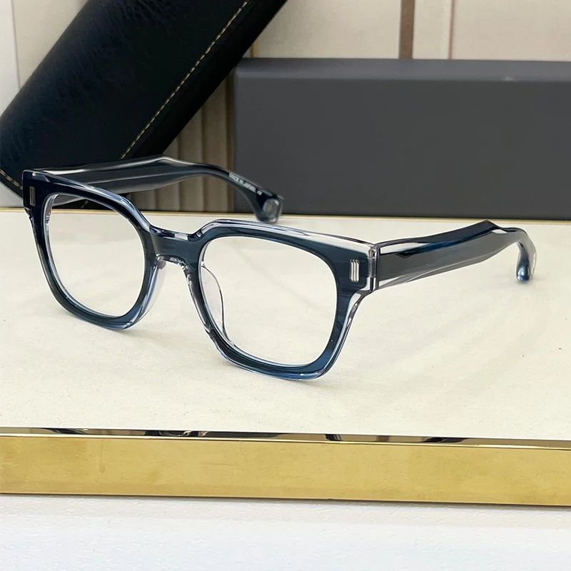 Lunettes carrées en acétate faites à la main de style japonais pour hommes et femmes, lunettes vintage, monture rétro, créateur de mode, haute qualité