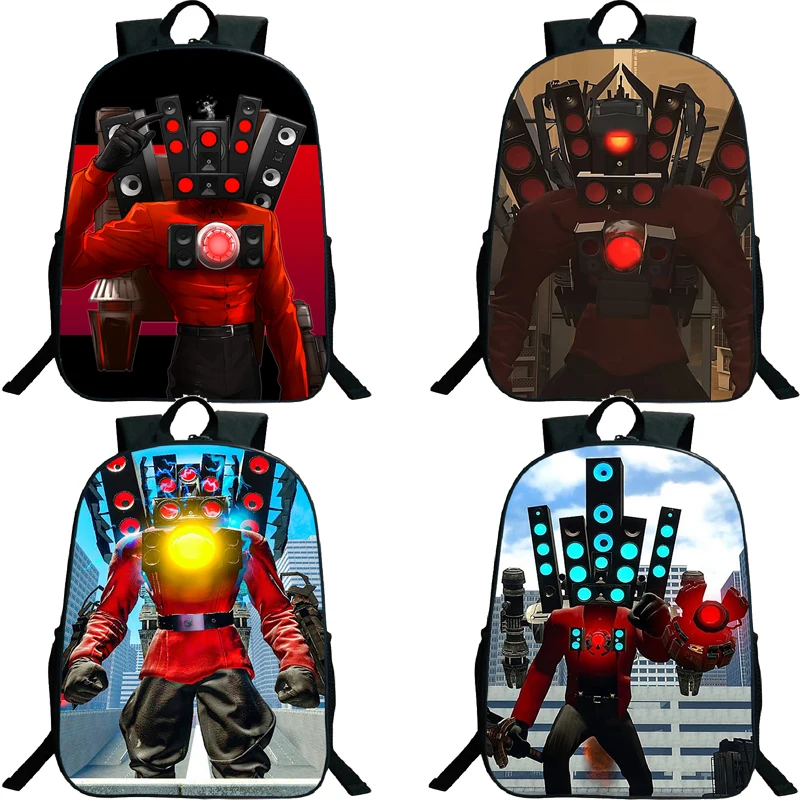 

Skibidi Toilet Print Backpack Cartoon Children Bookbag Titans Speakerman School Bag Teenager Travel Bag Waterproof Boys Rucksack