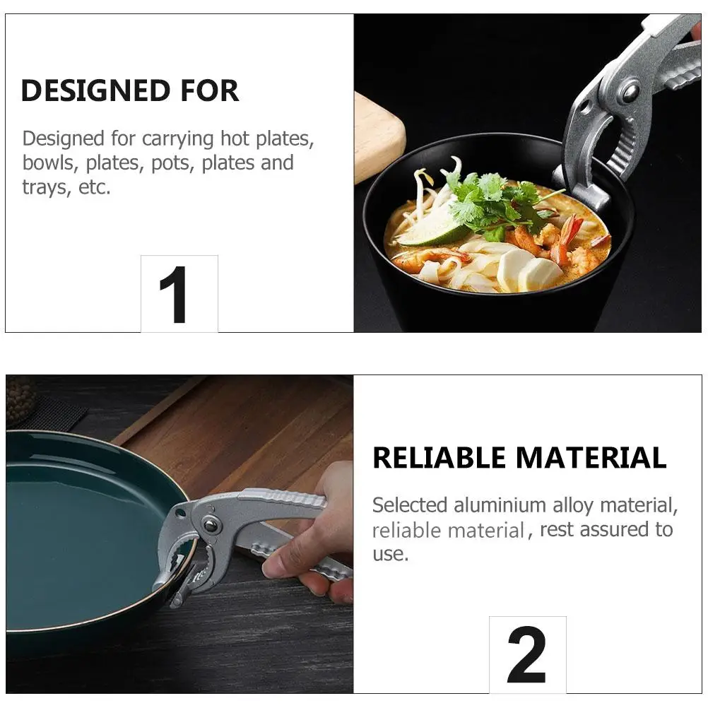 

Anti-scalding Bowl Clamp Aluminum Alloy Gripper Kitchen Tool Hot Food Holders Plate Clip Practical Design Material Safe