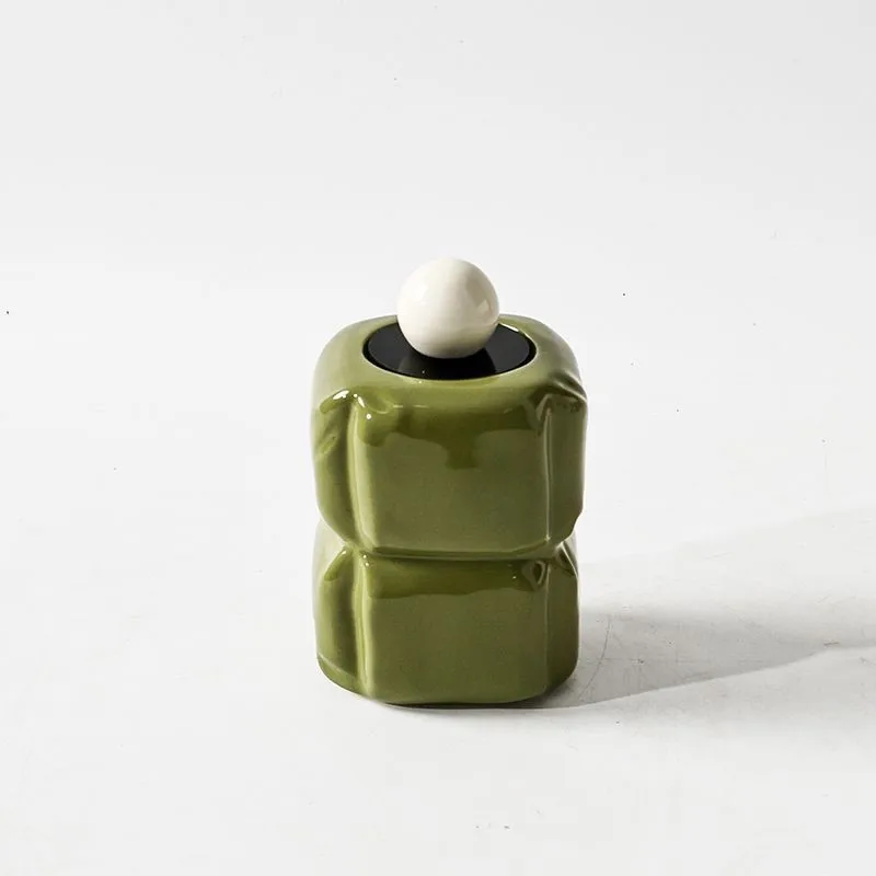 Ceramic Toothpick Box Creative Ice Cube Shaped Toothpick Tube Desktop Storage Toothpick  Cotton Swab Dental Floss Storage ZI839