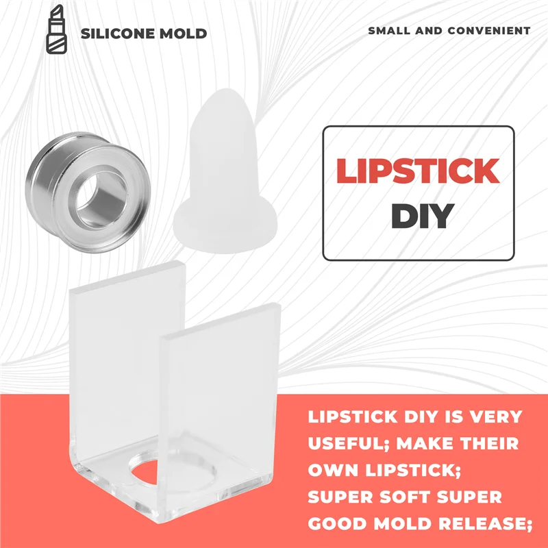 Набор из 3 предметов DIY 12,1 мм, простая трубка для наполнения губной помады, силиконовая форма, алюминиевое кольцо, кронштейн с одним отверстием, самодельный инструмент для губной помады, простой