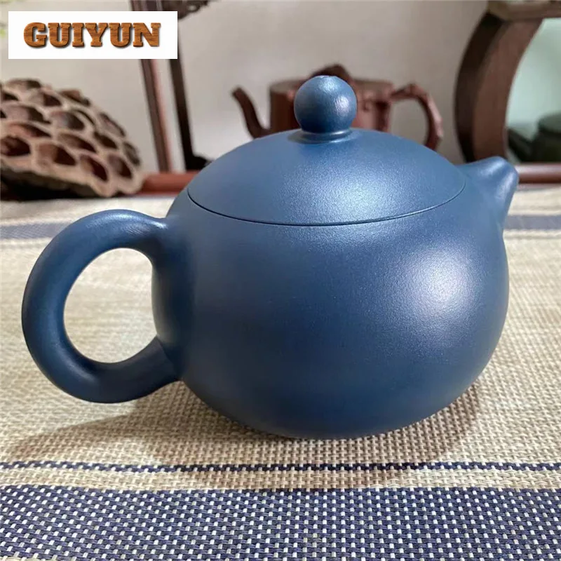 240ml Classic Yixing Purple Clay Teapot Handmade Xishi Pot Raw Ore Azure Mud Tea Maker Kettle Chinese Zisha Teaset Supplies Gift