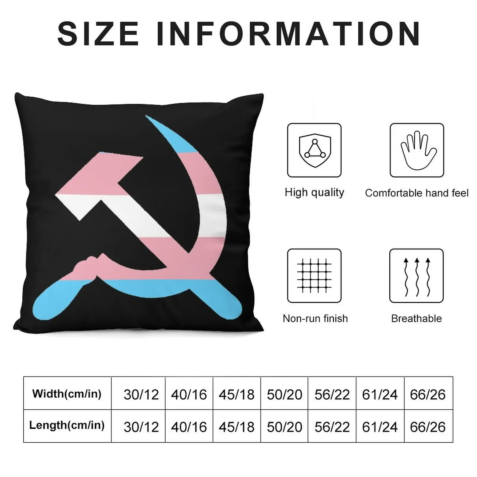 Trans Pride Hammer and Sickle Throw Pillow Luxury Cushion Cover Sofas Covers Decorative Cushion pillow