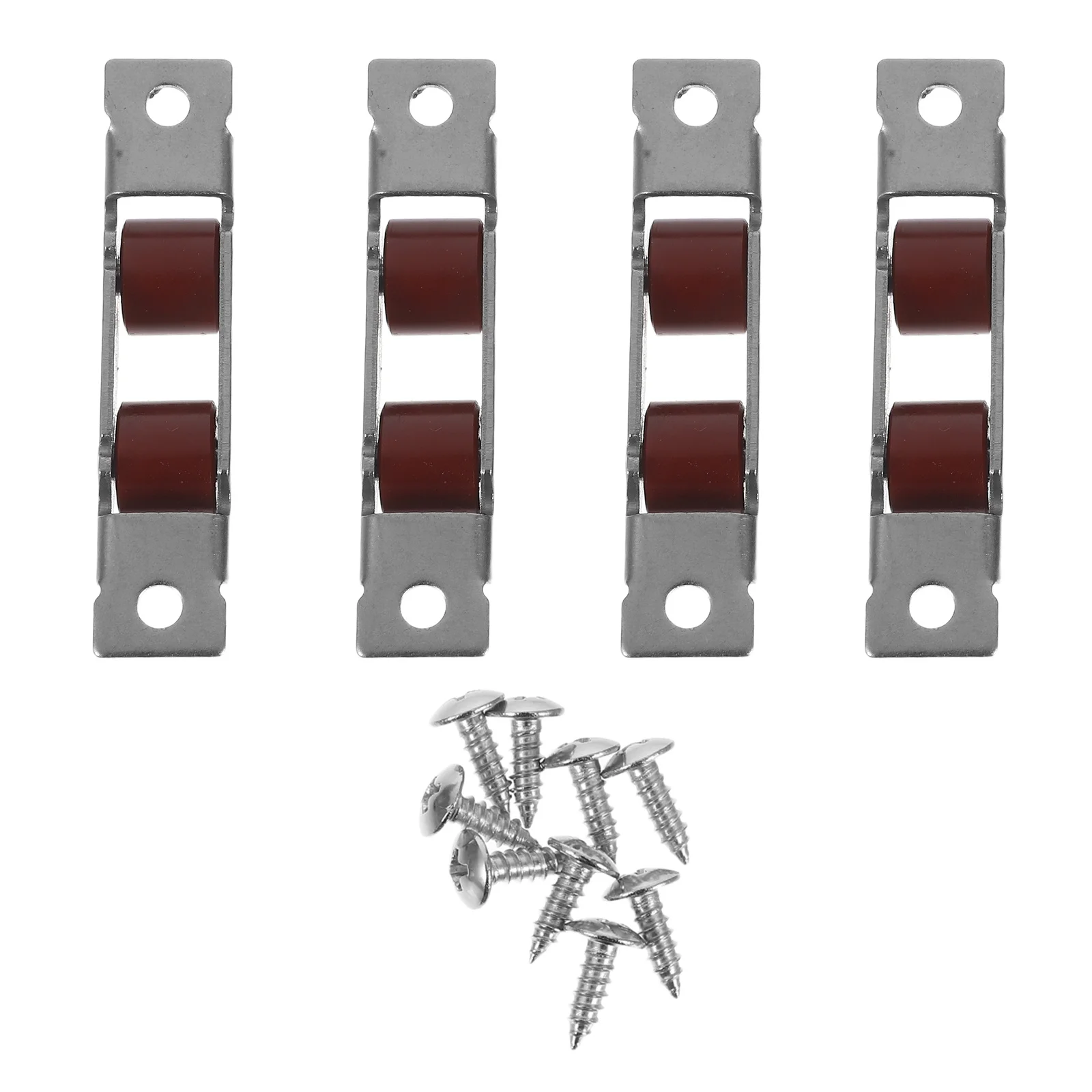 

4Pcs 10mm Width Sliding Door Roller Assembly Smooth Glide Double Flat Wheel for Push Pull Doors and Windows Sliding Door Roller