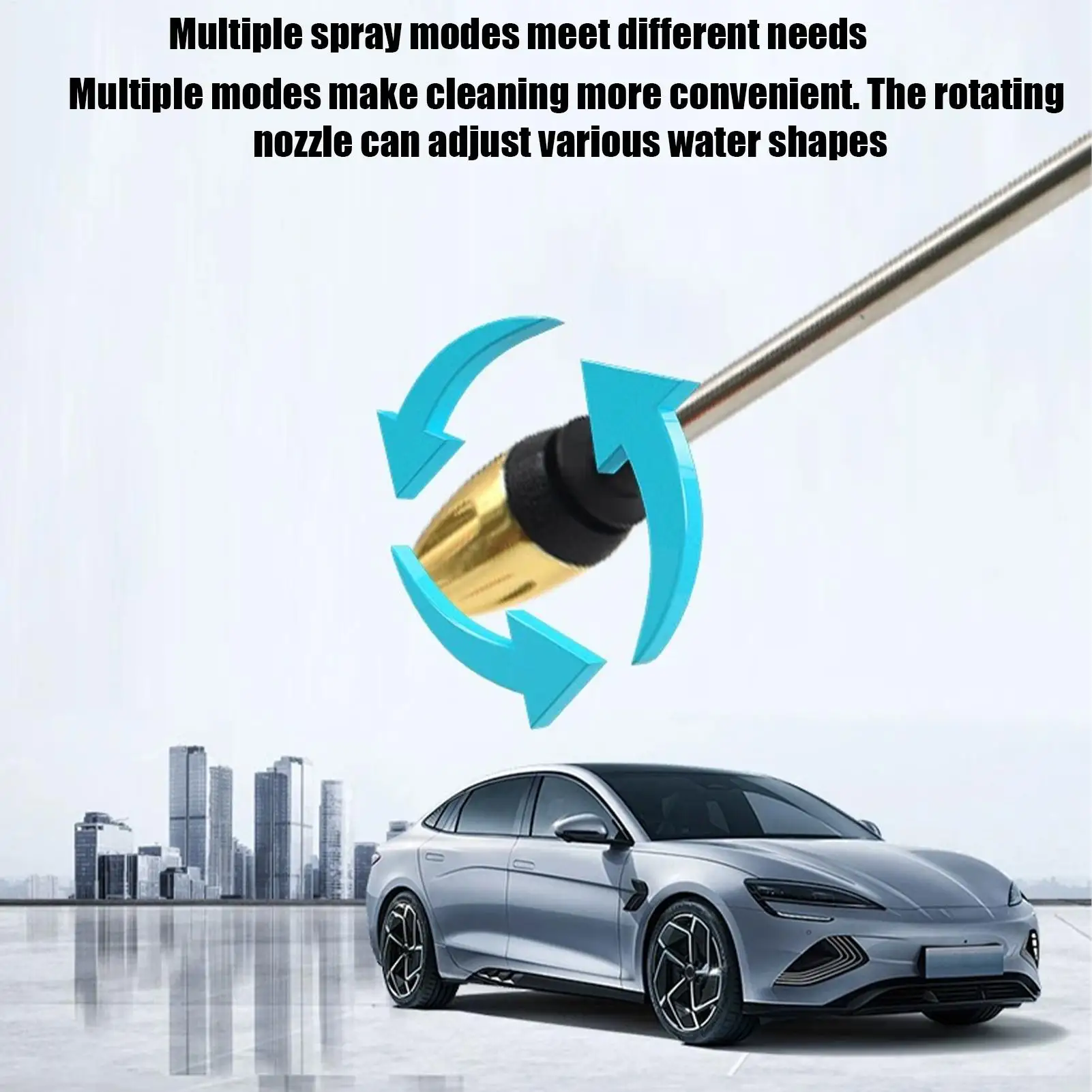 Hose Nozzle Heavy Duty Adjustable Powerful Handheld Spray Nozzles For Garden Hose For Car Washing Watering Plants Cleaning