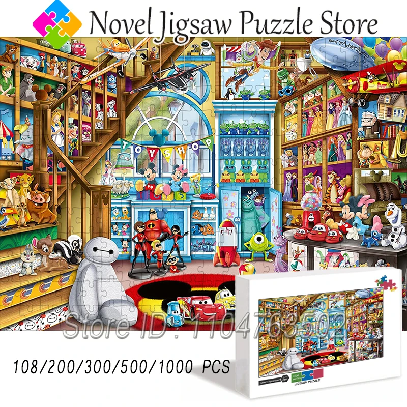 

Disney Toy Story Jigsaw Puzzle 108/200/300/500/1000 PCS Paper Wooden Puzzles Children's Educational Toys Creative Handmade Gift