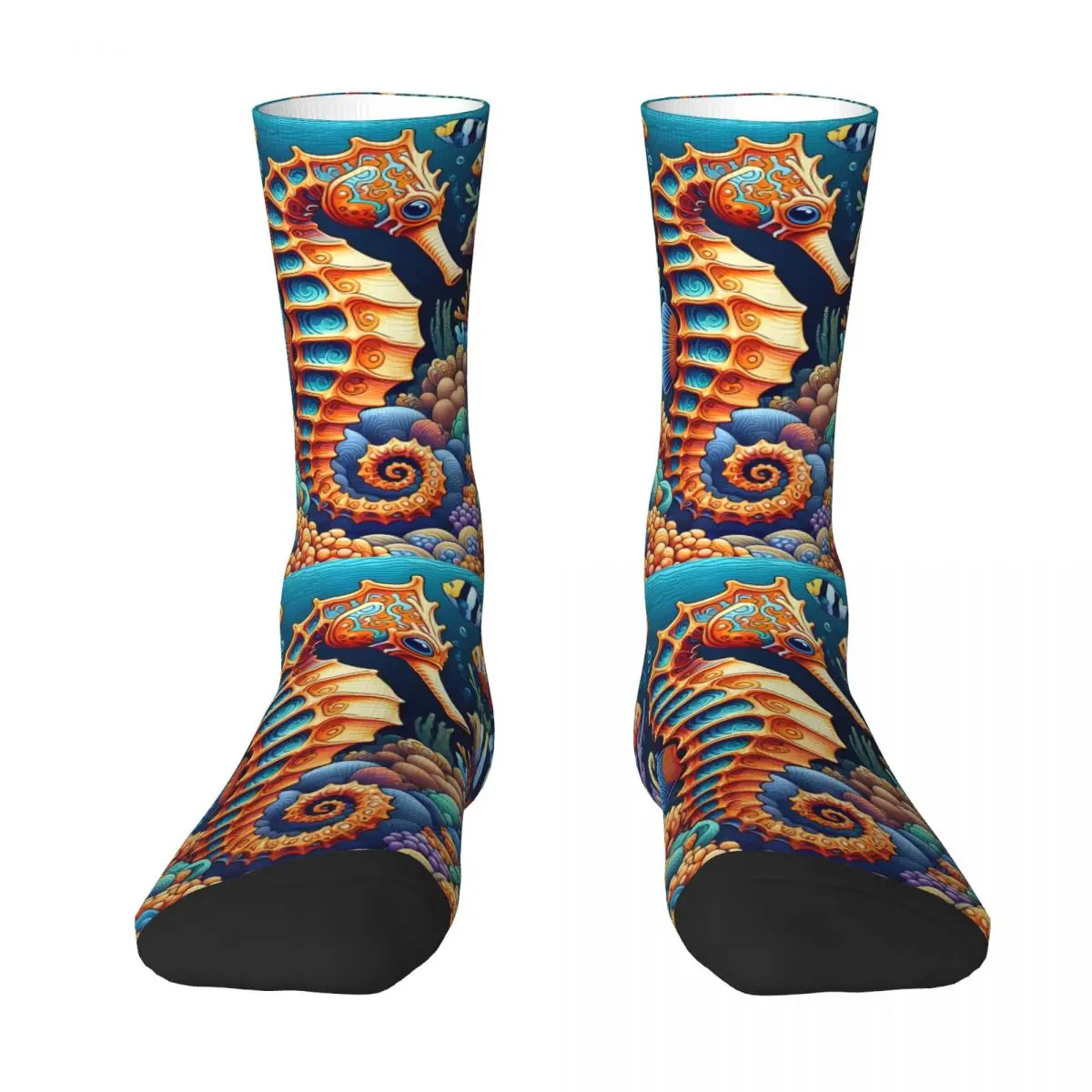 Sea Horse Sock Printed Man Polyester