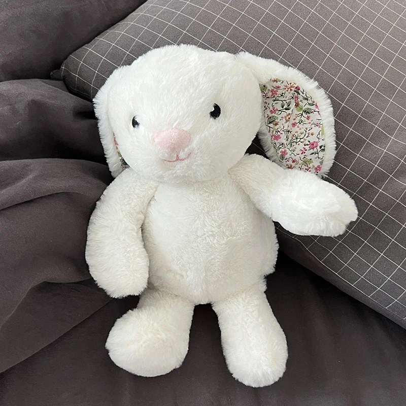 Broken Flower Long Eared Rabbit Bunny Soft Stuffed Plush Toys Kids Birthday Gifts Wedding Parties Decor for kids Christmas Gifts