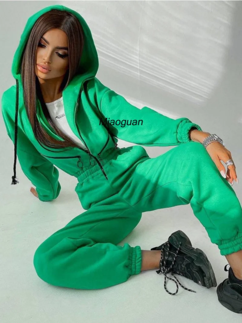 Elegante hoodies macacão coréia moda feminina manga longa uma peça roupa quente macacão de inverno sportwear macacão de treino novo