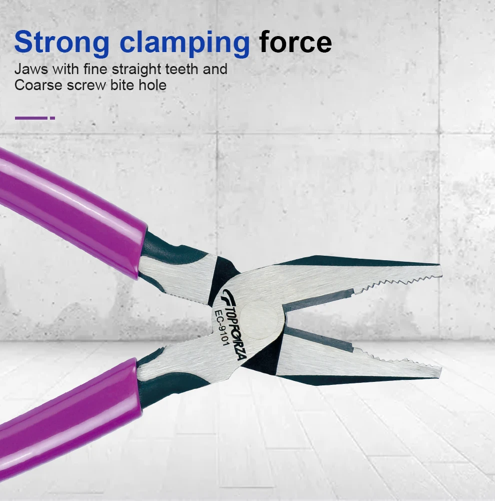 Topforza Combination Plier Steel Wire Cutters CR-V Cable Cutting Nippers Household Electrician Multifunctions Linesman Pliers