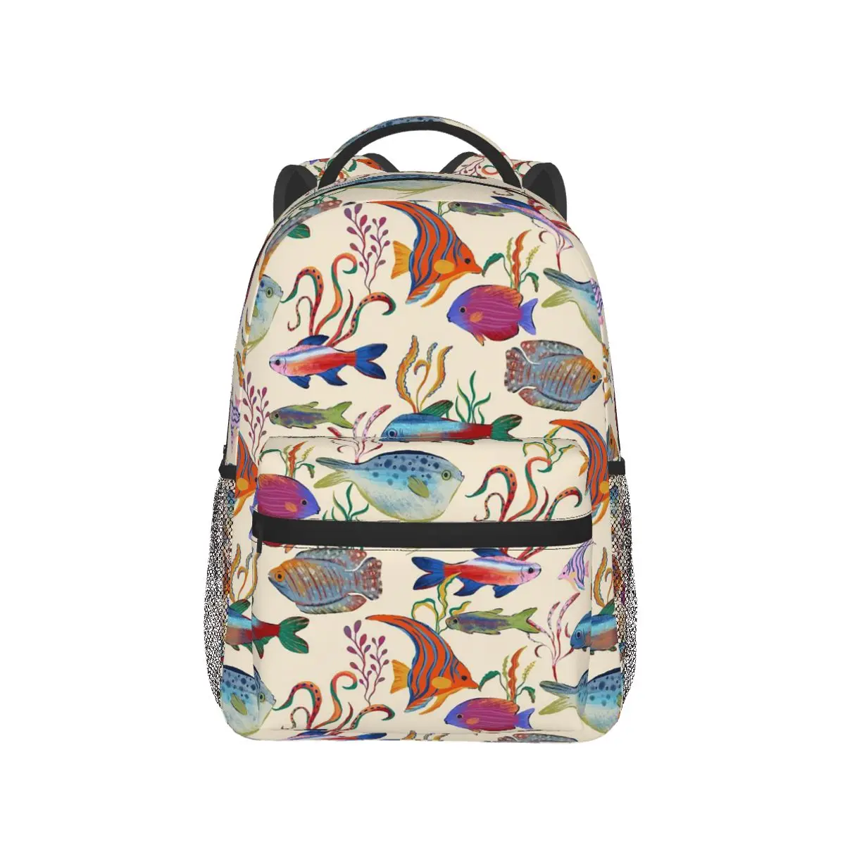 

Fish Variety Illustrated Catalog Backpack Hot Sale Daypack Large Capacity Children BookBag School Bag Shoulder Bags for Unisex