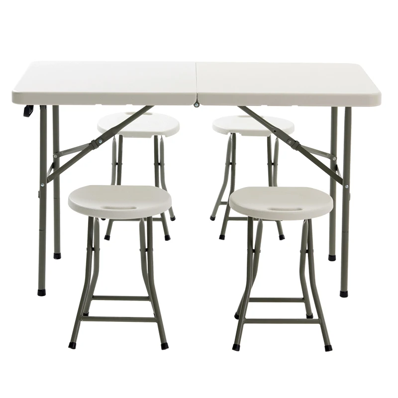 

Outdoor Foldable Table And Chairs Portable For Home Use Street Vending Rectangular Simple Table And Chair Combination