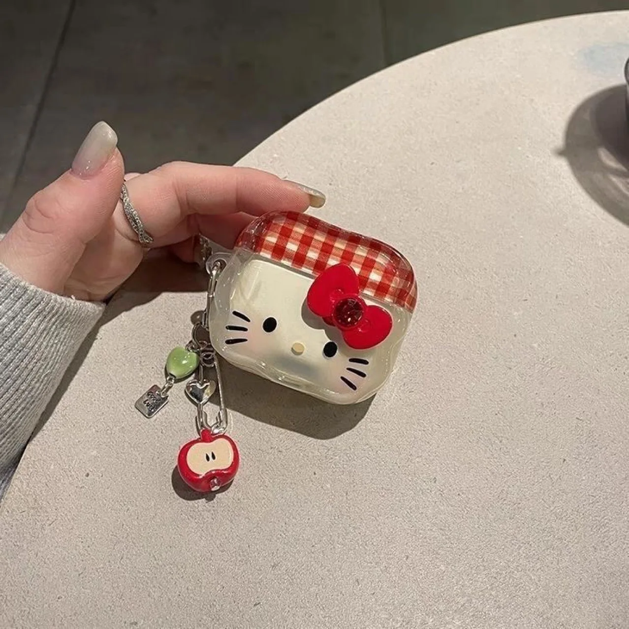 Custodia per auricolari Hello Kitty Cartoon per Apple Airpods 4 3 Pro 2 1 Custodia protettiva per auricolare Bluetooth senza fili con portachiavi Apple