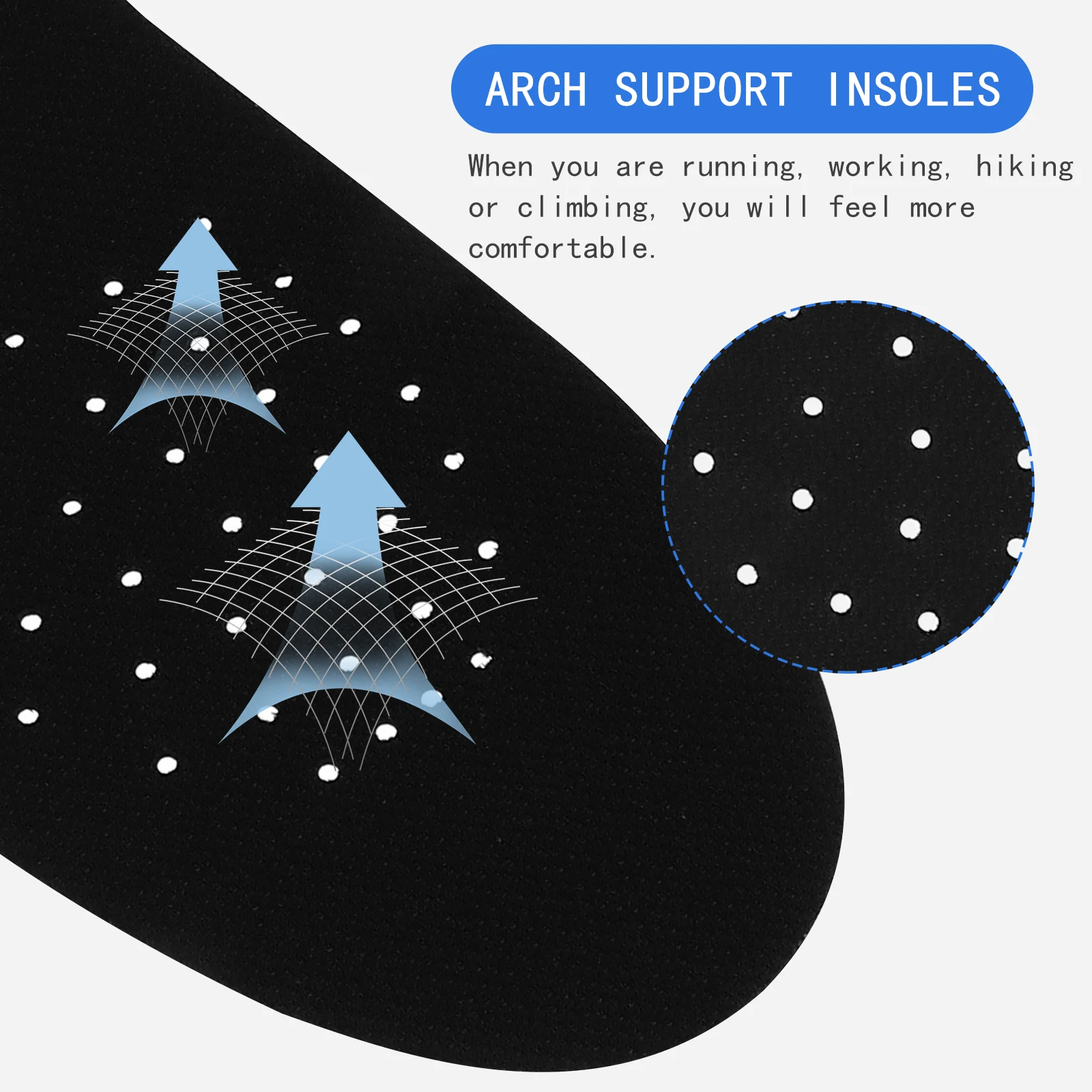 

1 Pair Breathable Sports Insoles Arch Support Shoe Inserts Cushion Pads Running Hiking Climbing Orthotic Insoles Foot Pain