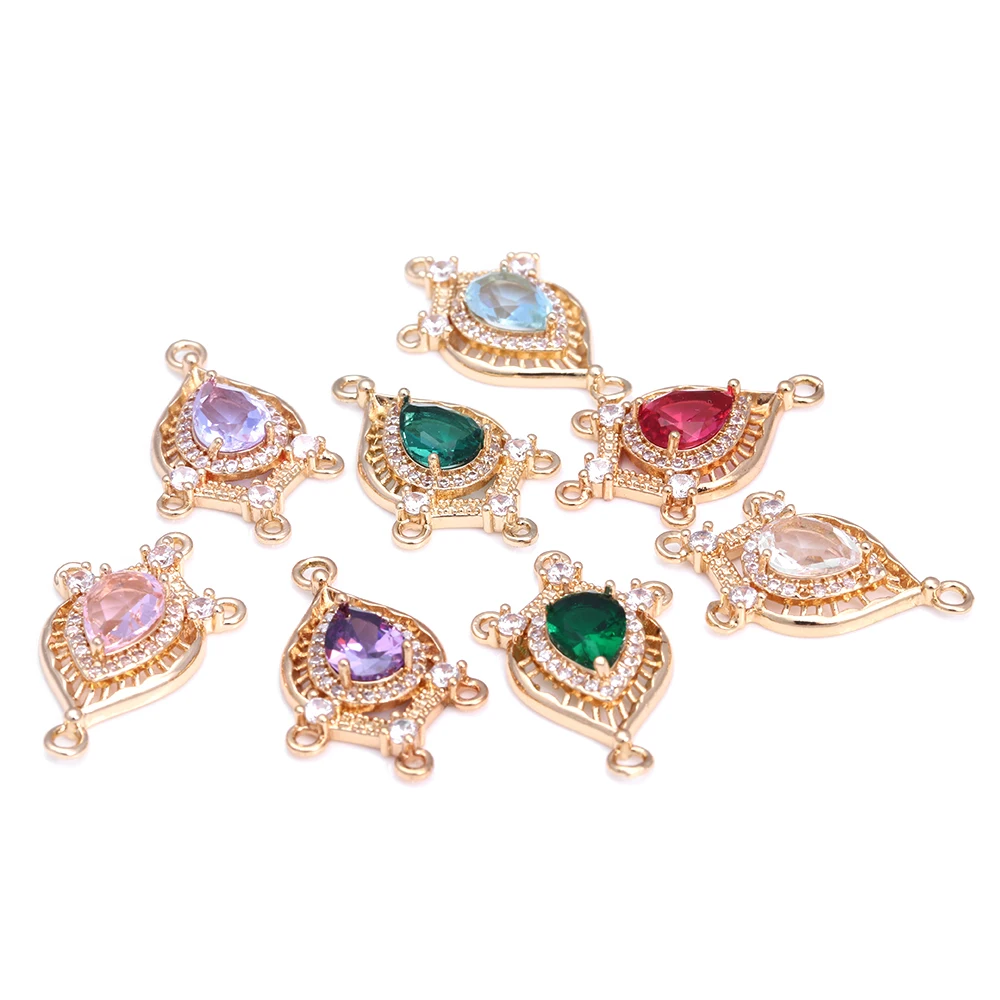 Pendientes en forma de gota de Color dorado de 18K para mujer, 6 piezas, dijes de conexión, accesorios de bricolaje de alta calidad, Rosediy, sitio web oficial