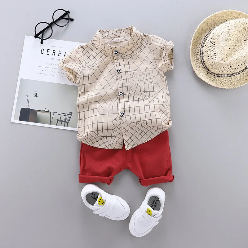 2024 Summer Casual Clothes Fashion Baby Boy\'s Suit Set Top Shorts 2PCS Baby Clothing Set For Boys Infant Suits Kids Clothes