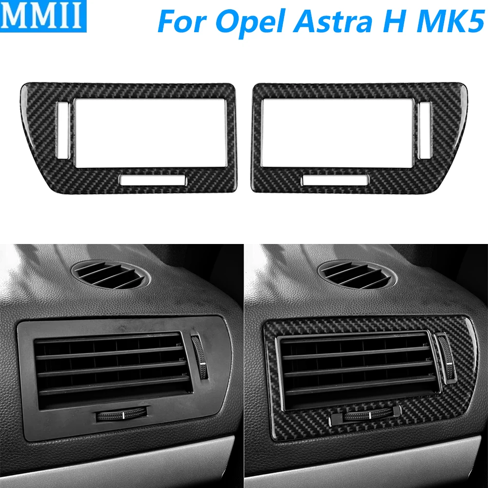 Für Opel Astra H MK5 2004-2010 Kohlefaser Beidseitige Instrumententafel Klimaanlagen-Lüftungsabdeckung Zierleiste Auto-Zubehör Aufkleber