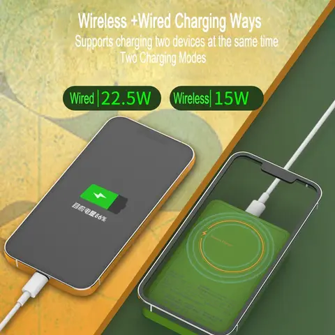 Retro bärbara mini-videospel med inbyggda 500 spel handhållen spelkonsol 5000mAh trådlös powerbank LCD-färgspel för barn 10 best sales Powerbank-spel - №7