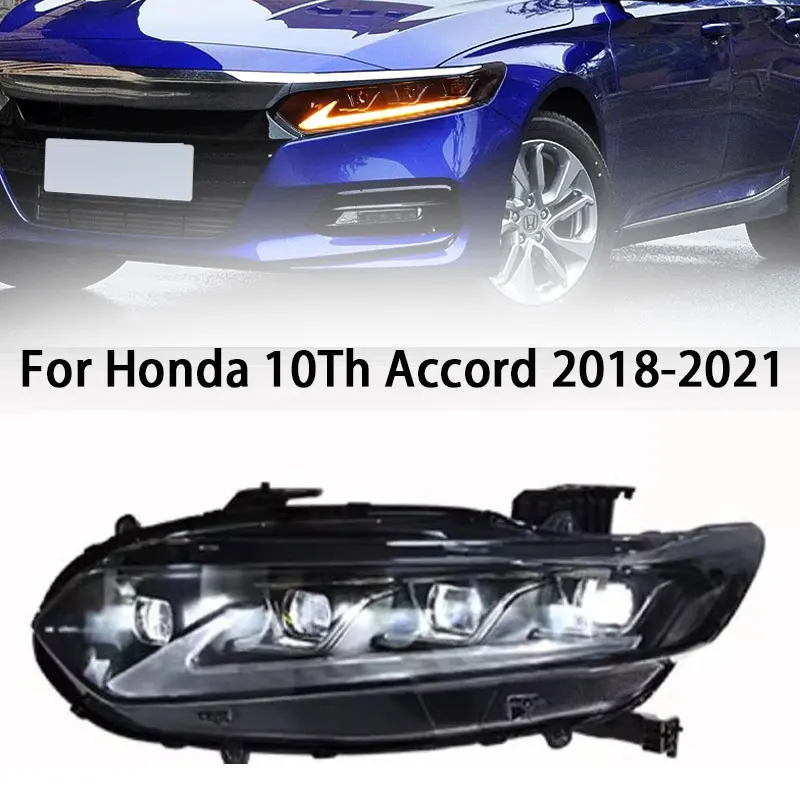 

Автомобильное освещение для Honda Accord светодиодный, фары 2018-2021, фары Accord DRL, сигнал поворота, фары дальнего света, объектив проектора Angel Eye