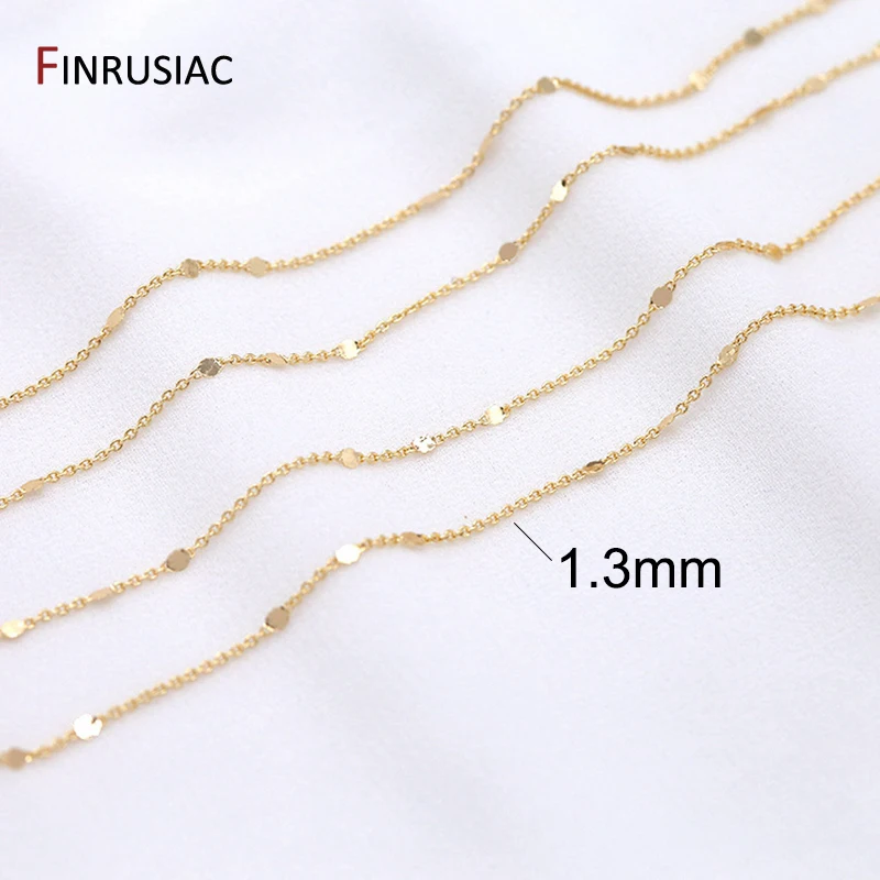 14K echt vergoldete 1,3 mm dünne Kette für DIY-Schmuckherstellung, Großhandel mit Messingketten, Zubehör – Detail 20