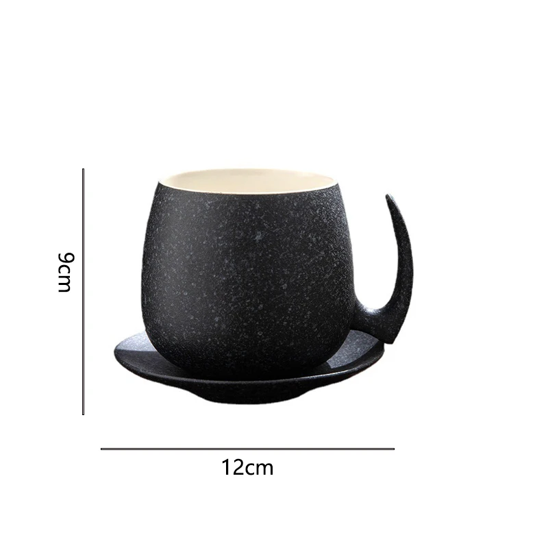 Creative Ceramic Office Mug Creative Boutique Ceramic Office Mug Coffee Mug with A Cup Seat Lightweight Luxury Retro Office New