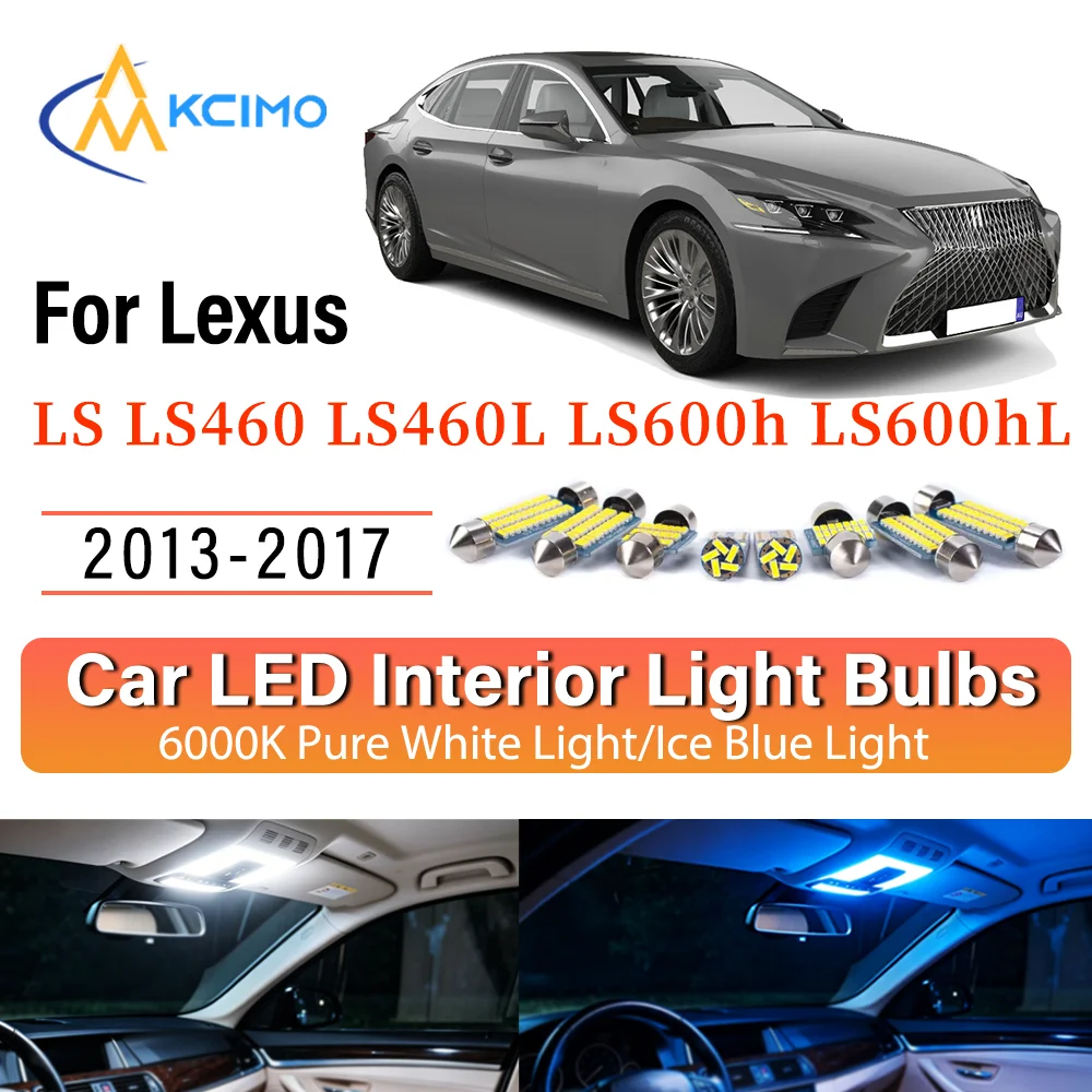 

Interior Lighting Kit For Lexus LS LS460 LS460L LS600h 2013-2017 LED Bulbs for Dome Map Door Trunk License Plate Light