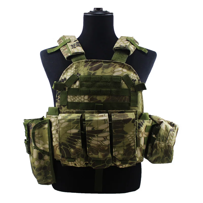 kaevixdio Airsoft 6094 FG Tactical Military Hunting Vest Paintball Combat Molle Body Armor Plate Carrier Army Camo Vests Accesso