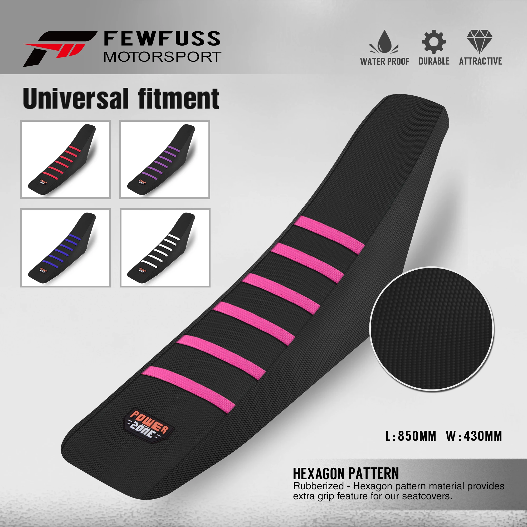 

FEWFUSS Rib Ribbed Gripper Seat Cover in Waterproof Set Protection Antislip Upset For SXF EXC KXF CRF YZF WR TC TE