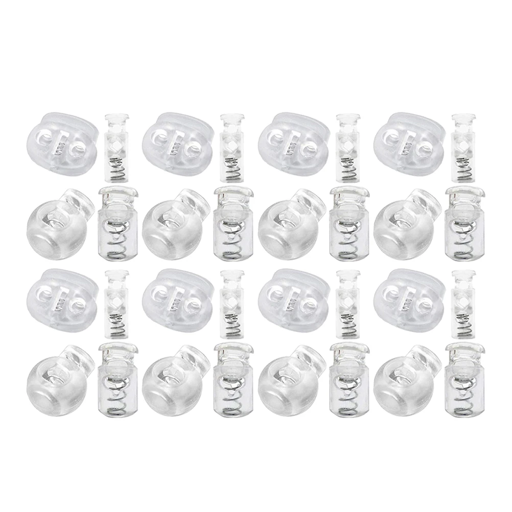

200pcs Plastic Round Spring Loaded Cord Locks Toggles Stoppers Durable Wear Resistance Backpack Tent Gym Bag Outdoor Clothing