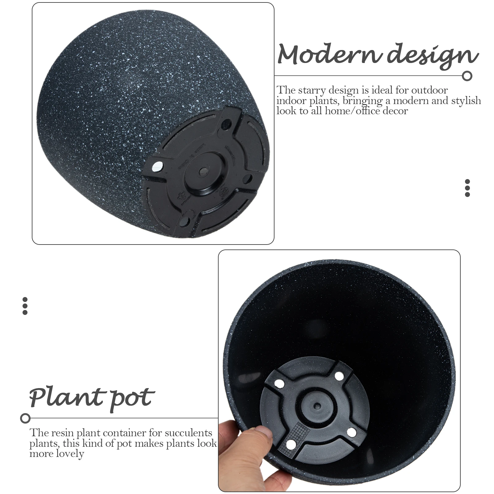 

Resin Outdoor Flower Pot Large Flowerpot Pots Plant Orchid Big Planter Garden Containers Succulents